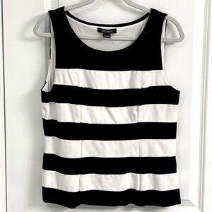 White House Black Market lined striped sleeveless blouse size 14 side zip